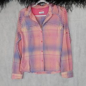 🌺💜COLUMBIA💜🌸 gingham bright long sleeved top